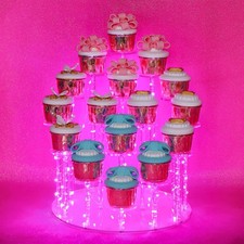 16 Tier Cupcake Stand Acrylic Display Riser Cupcake Holder for Cupcakes,Colle...