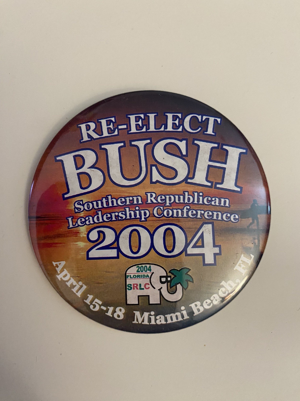 Southern Republican Leadership Conference 2004 Miami Bush Pin Back Button P50