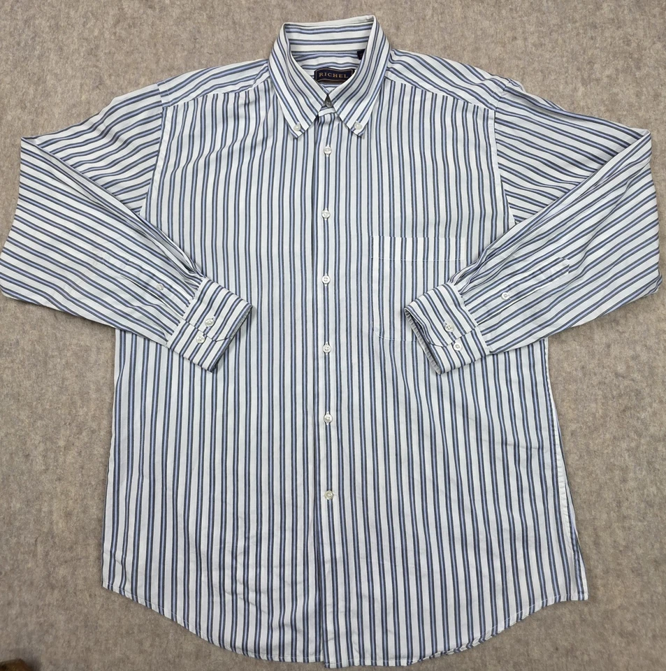 Рубашка мужская Richel размер большой в полоску 100% хлопок - Изображение 2 из 4
