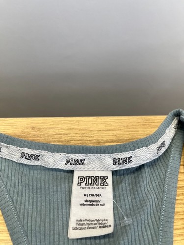 Victoria Secret Pink Sleepwear Vest Tank Top Women's Size Med Gray Racer Back - Picture 5 of 9