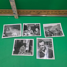 Vintage Lot of 5 Black White 4inx5in WWII Soldiers in Photos