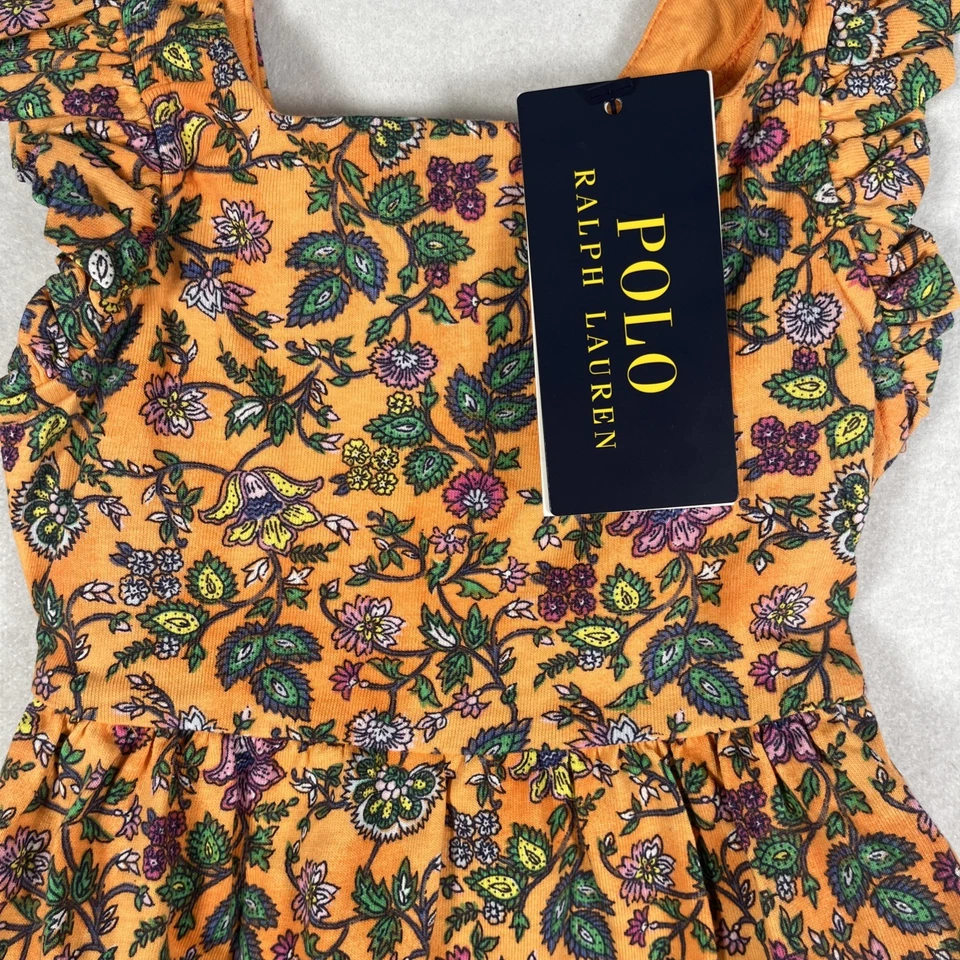 Vestido floral con volantes florales talla 2 Polo Ralph Lauren para niñas pequeñas precio de venta sugerido por el fabricante 75 USD Foto 2 de 4