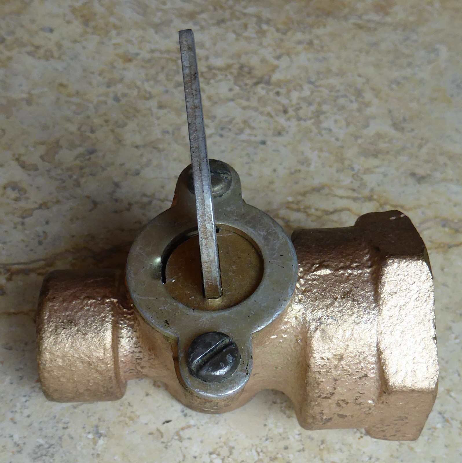 STOP BALL VALVE BRASS 1" to 5/8" WATER SHUT OFF 1/4 TURN HANDLE NEW