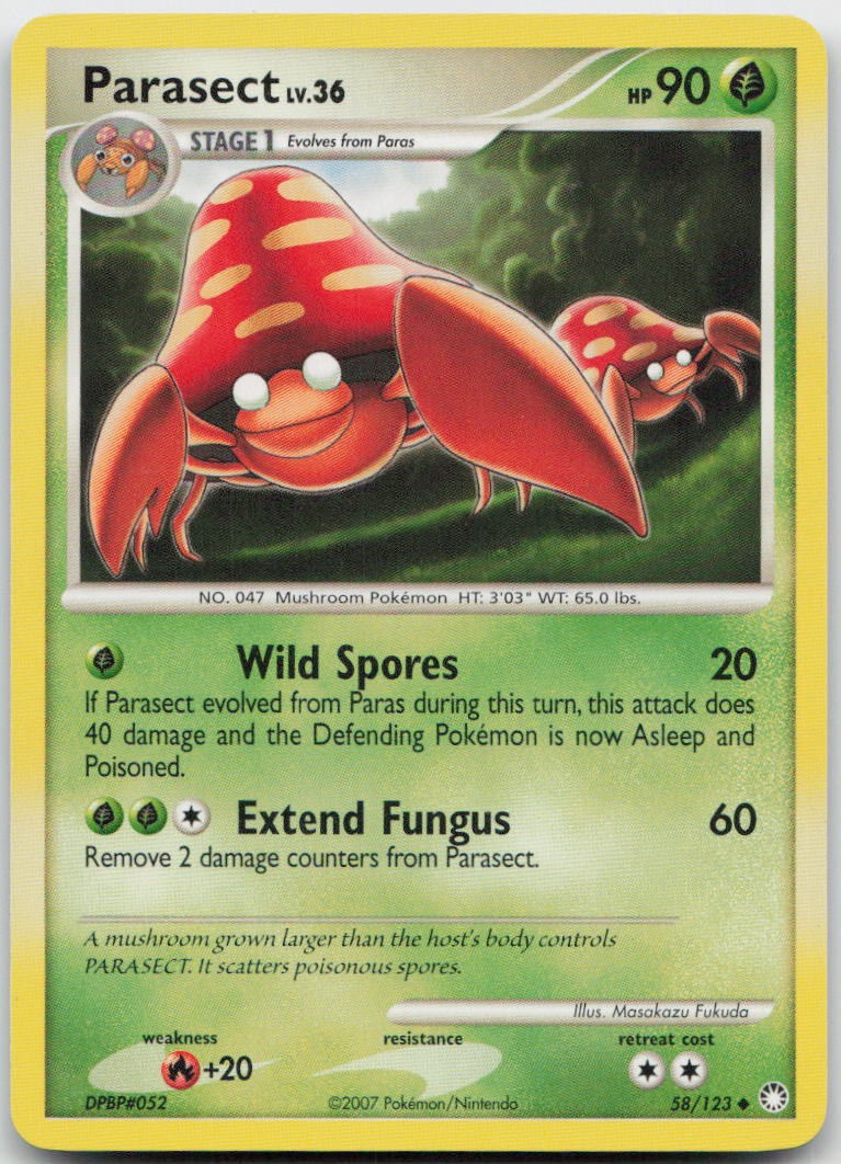 Parasect 58/123 Uncommon Mysterious Treasures Pokemon MP
