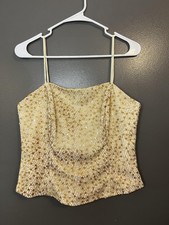 Cicci Sequin Crop Top Womens XL Spaghetti Strap Party Made In USA 1309