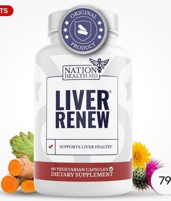 Nation Health MD Liver Renew - 60 Vegetarian Capsules -Liver Health