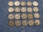 20 SILVER MERCURY DIMES  WITH  FULL  DATES lot 490