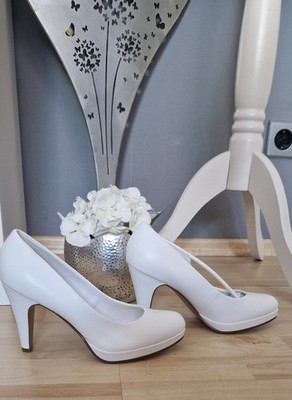 Weisse Pumps Gr.37 Brautschuhe High Heels Neu