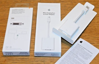 2x CABLE original MB572Z/B Adaptateur APPLE A1307 mini Display Port VGA ADAPTER - Photo 1/4