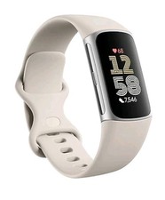 Fitbit Charge 6 Fitness Tracker with Google apps and GPS Porcelain/Silver
