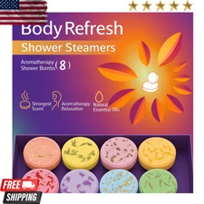 Shower Steamers Aromatherapy - 8 Pack Shower Bombs with Essential Oils, Christma