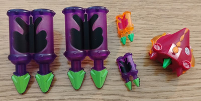 Bakugan Replacement Parts - Pharol Darkus Missiles, Pyrus Dragonoid