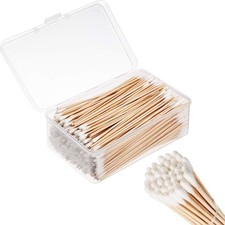 Norme 6 Inch 500 Pcs Long Cotton Swabs with Wooden Handles Runde Spitze