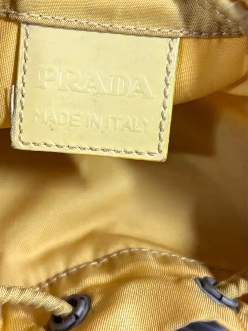 Prada Nylon Drawstring Bag Yellow Small Shoulder … - image 7