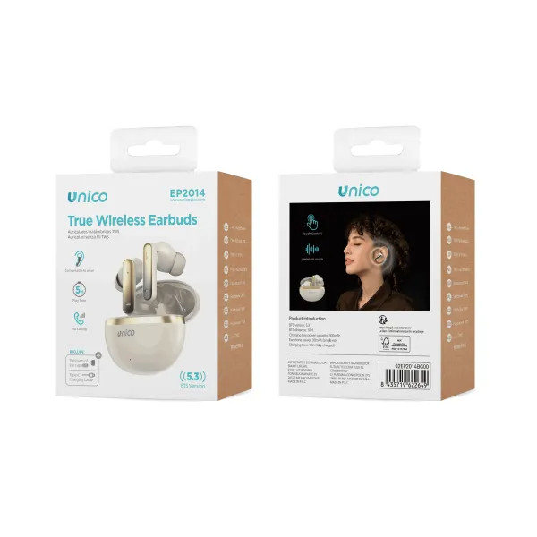 UNICO CUFFIA AURICOLARI BLUETOOTH 5.3 GALVANICO CON 4 MICROFONI HD BASSI BOST foto 5
