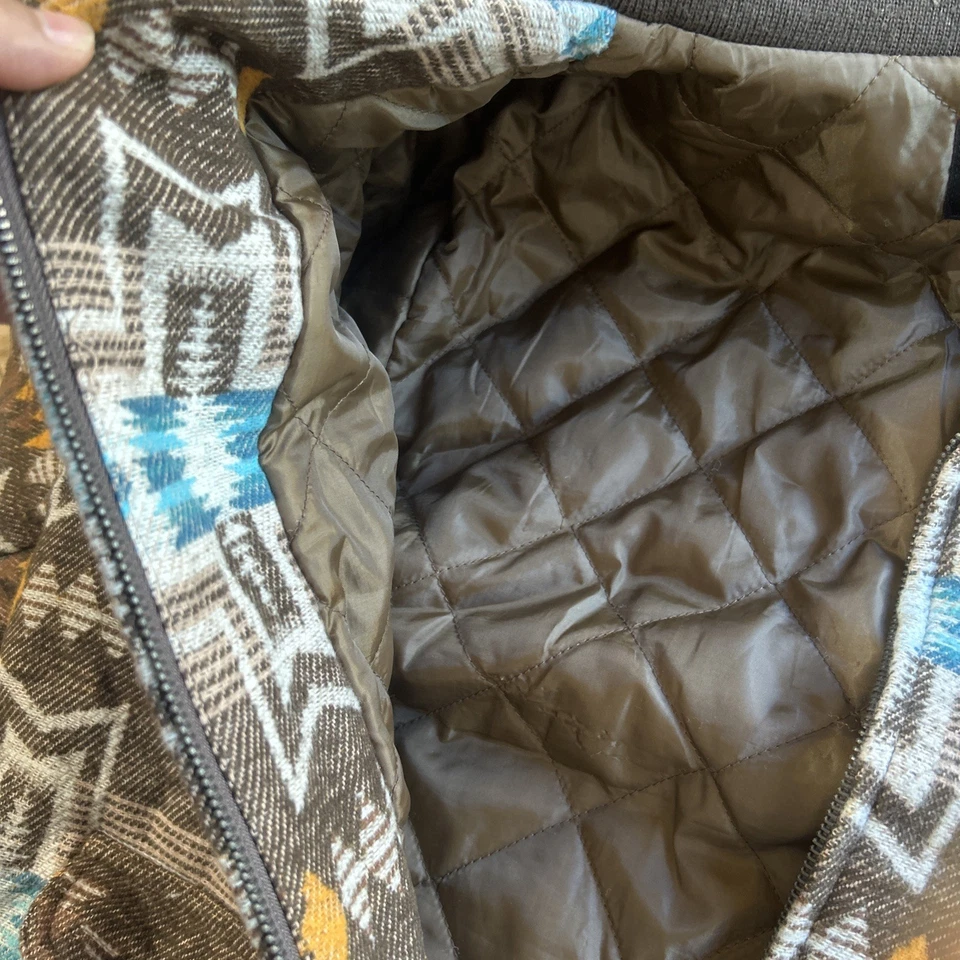 Rock & Roll Denim Aztec Bomber Jacket Men's Large Full Zip Lined Western Coat - Image 3 of 4