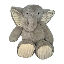Lambs  Ivy Elephant Gray Soft 13in Jungle Plush Cream Ribbed Ears Feet 2020