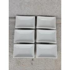 Set of 6 Pier 1 White Porcelain Small Rectangular Soy Sauce Dishes
