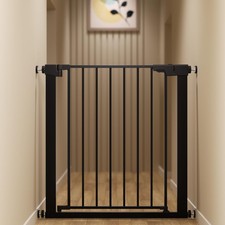 Colbabe 29-32in Pressure Mount Metal Baby Gate Child Pet Safety 30in Tall Black