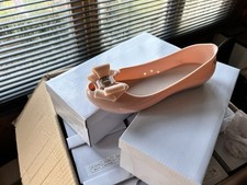 LADIES FLAT WOMENS BOW JELLY BOW SLIP ON SHOES GILRS SCHOOL BALLERINA PUMP SIZE