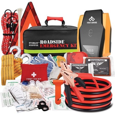 Everlit Survival Car Emergency Kit, Roadside Safety 108 Piece Set, Multicolor