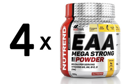 4 x Nutrend EAA Mega Strong Powder, Pineapple + Pear - 300g (74,96 EUR/kg)