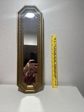 Dark Gold Mirror Home Interiors MCM 17.5x5.5 ” Regency Octagonal