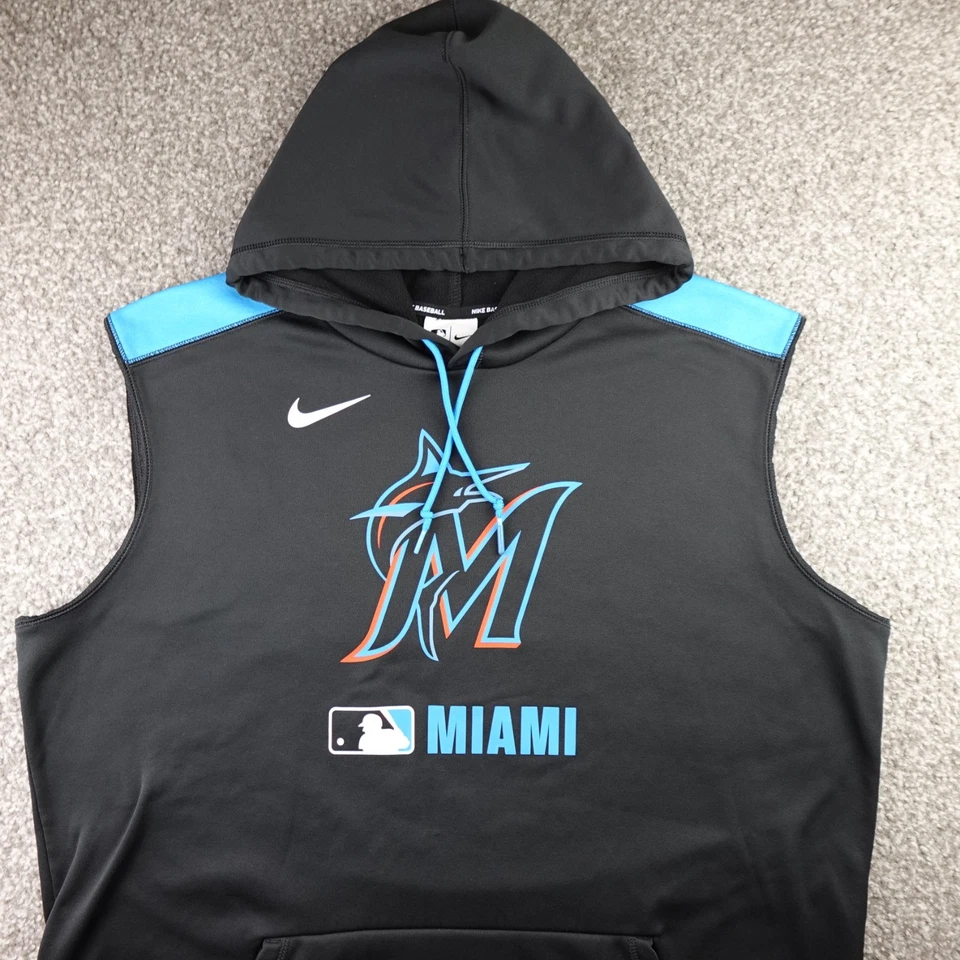 Nike Miami Marlins Sweater Mens Black XL Dri Fit Team Issued MLB Baseball Player - Image 4 of 4