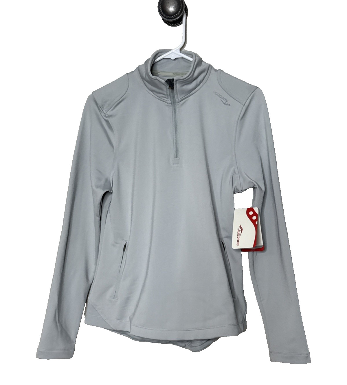 New Saucony Size M Jacket Womens Medium Artic LX Sportop NWT Gray Soft Shell