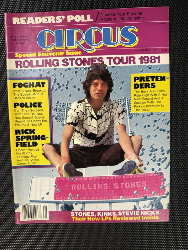 Rolling Stones Circus Magazine 1981 Tour