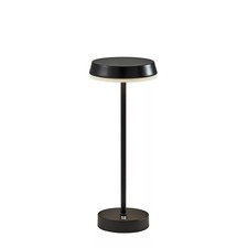 Adesso Tommy Cordless Table Lamp Includes LED Light Bulb Black: Modern Desk