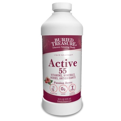 Buried Treasure Active 55 Plus - 32 serv, Liquid Multivitamin for Seniors, Ve...