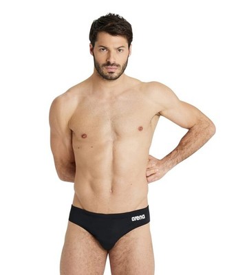Arena Men's Arena Performance Men's Solid Team Swim Briefs 26 Black/White
