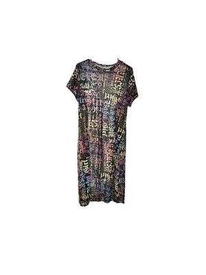 Sheer Graffiti-Style Dress 3x