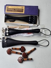 Vintage Cello Parts Lot: Thomastik-Infeld Wien Tailpiece NOS, Akusticus, Wittner