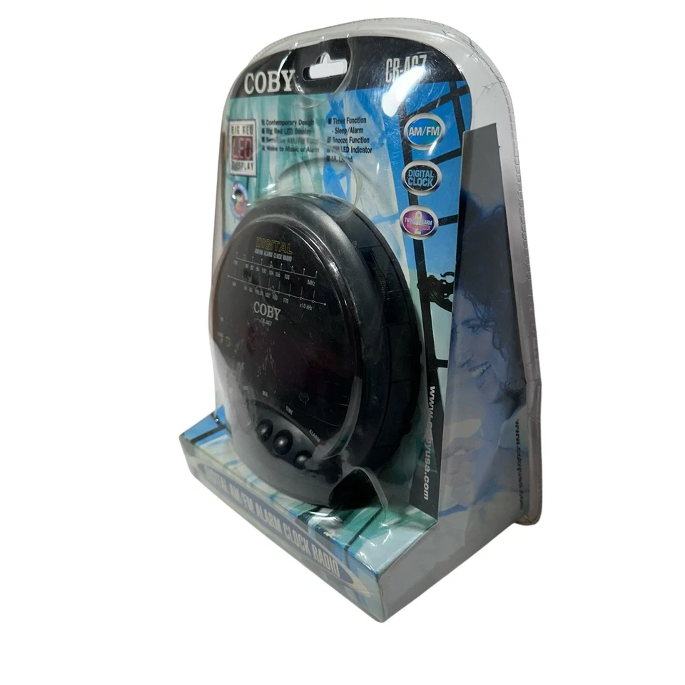 COBY  # CR-A67 DIGITAL AM/FM ALARM SET CLOCK 2 BAND RADIO New Package Is Damage - Image 2 of 4