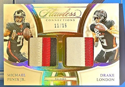 2025 Panini Flawless Micahel Penix/Drake London Dual Patch #11/15 FC-ATL