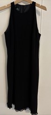 LAUREN Ralph Lauren Green Label Womens  Black Dress lined, ruched Hemline Sz -6