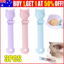 3PCS Cute Cat Feed Spoon Wet Semi-liquid Foods Pet Feeder Cat Treat Dispenser