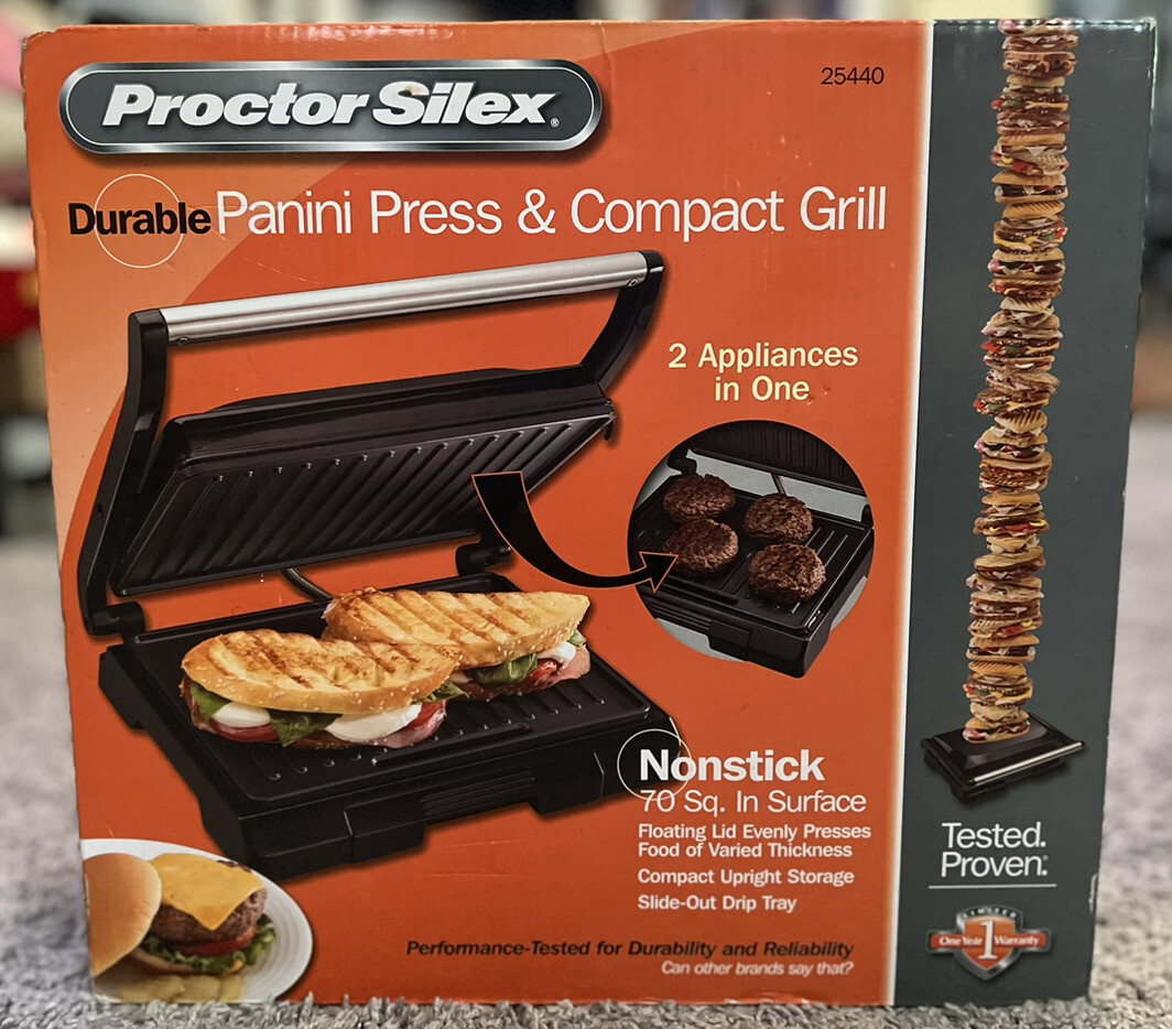 Cooking Proctor Silex Panini Press NIB Proctor Silex Durable Panini