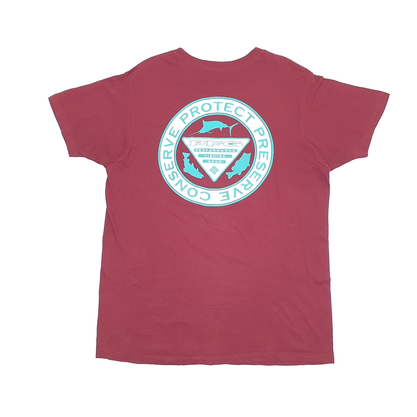 COLUMBIA SPORTSWEAR Burgundy T Shirt PFG Performance Fishing Gear Short Sleeve L image 2