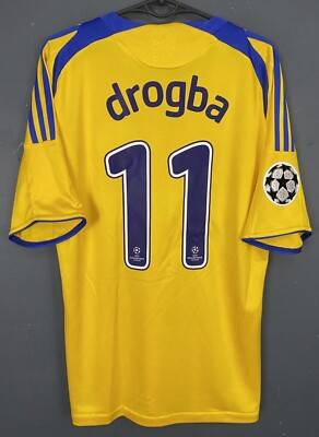 MENS FC CHELSEA 2008/2009 DIDIER DROGBA UEFA SOCCER FOOTBALL SHIRT