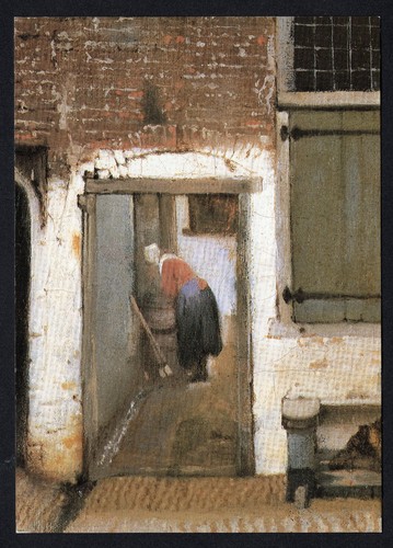 Johannes Vermeer Die kleine Straße - Detail - Kunst Postkarte Het Straatje