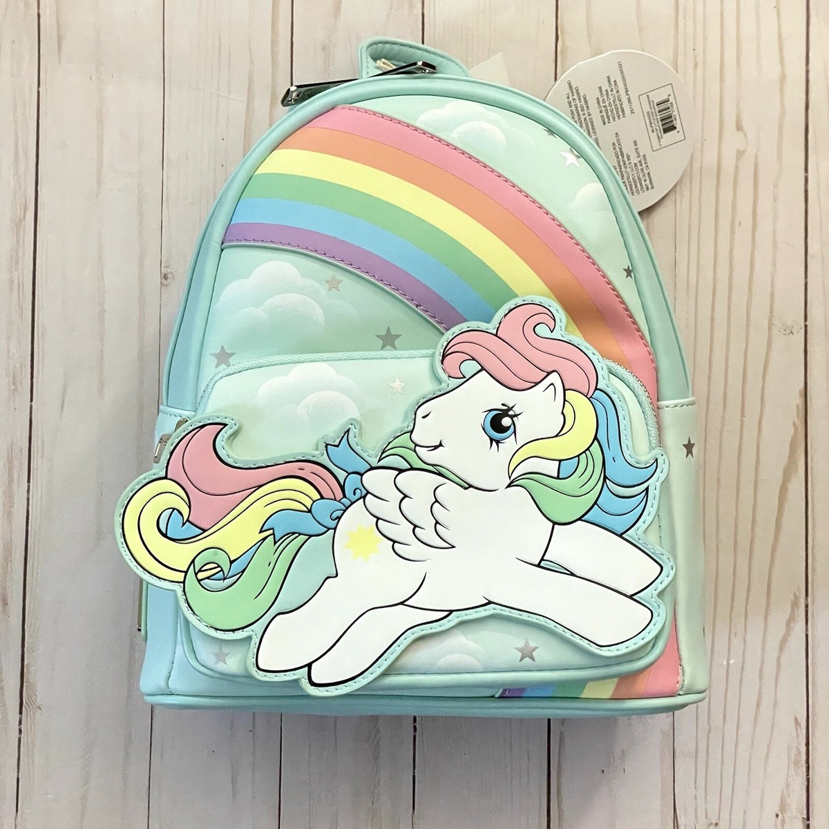 ?PRICE FIRM? Loungefly Hasbro
My Little Pony
Starshine Rainbow
Mini Backpack Amazon.com | Loungefly My Little Pony 40th Anniversary  main image 3