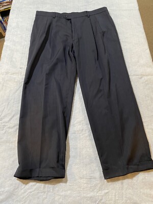 Haggar Men s (40x29)  Dress Pants NWT Office Work Comfort Black Grey Stripes