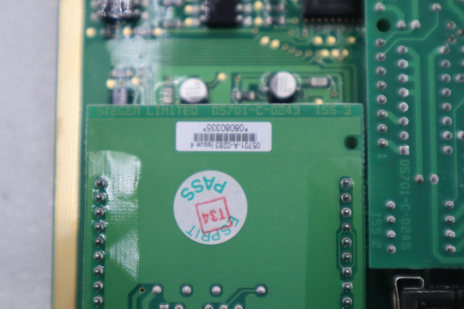 Sieger Limited 05701-C-0241 ISS.6 / 05701-A-0281 ISS.9 CONTROL CARD STOCK 5438