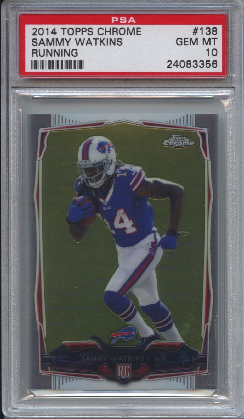 2014 Topps Chrome 138 Sammy Watkins Running PSA 10 Gem Mint Bills RC