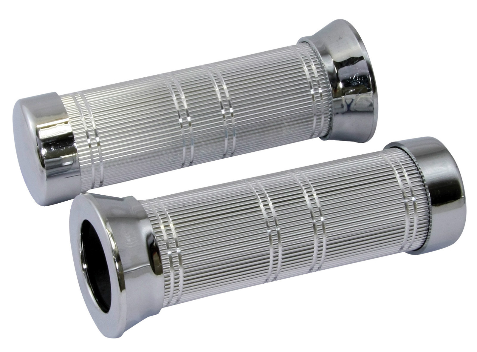 UNIVERSAL CUSTOM MOTORCYCLE GRIPS KNURLED CLASSIC 22MM LEFT 25MM RIGHT