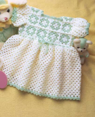 Häkelanleitung Kopie 2227.  Baby Kind Granny Square Kleid.  20-22'' Brustumfang.  4ply