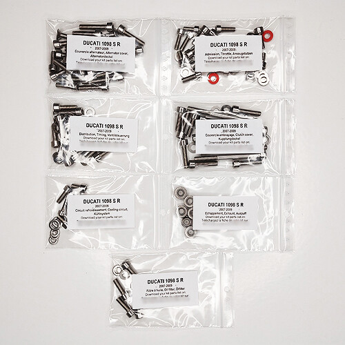 Kit vis moteur inox Ducati 1098 Streetfighter d'une finition premium